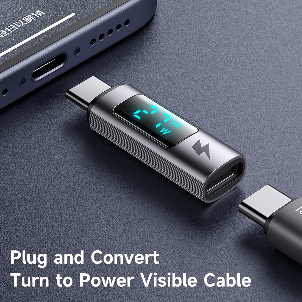 كابل USB-C من ماكدودو مع شاشة عرض وشحن سريع بقوة 100 وات - أسود