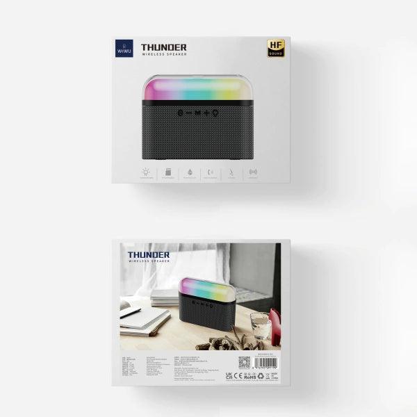 مكبر صوت WiWU Tounder Speaker P60 لاسلكي بتقنية البلوتوث للهواتف مع مكبر صوت محمول LED ملون