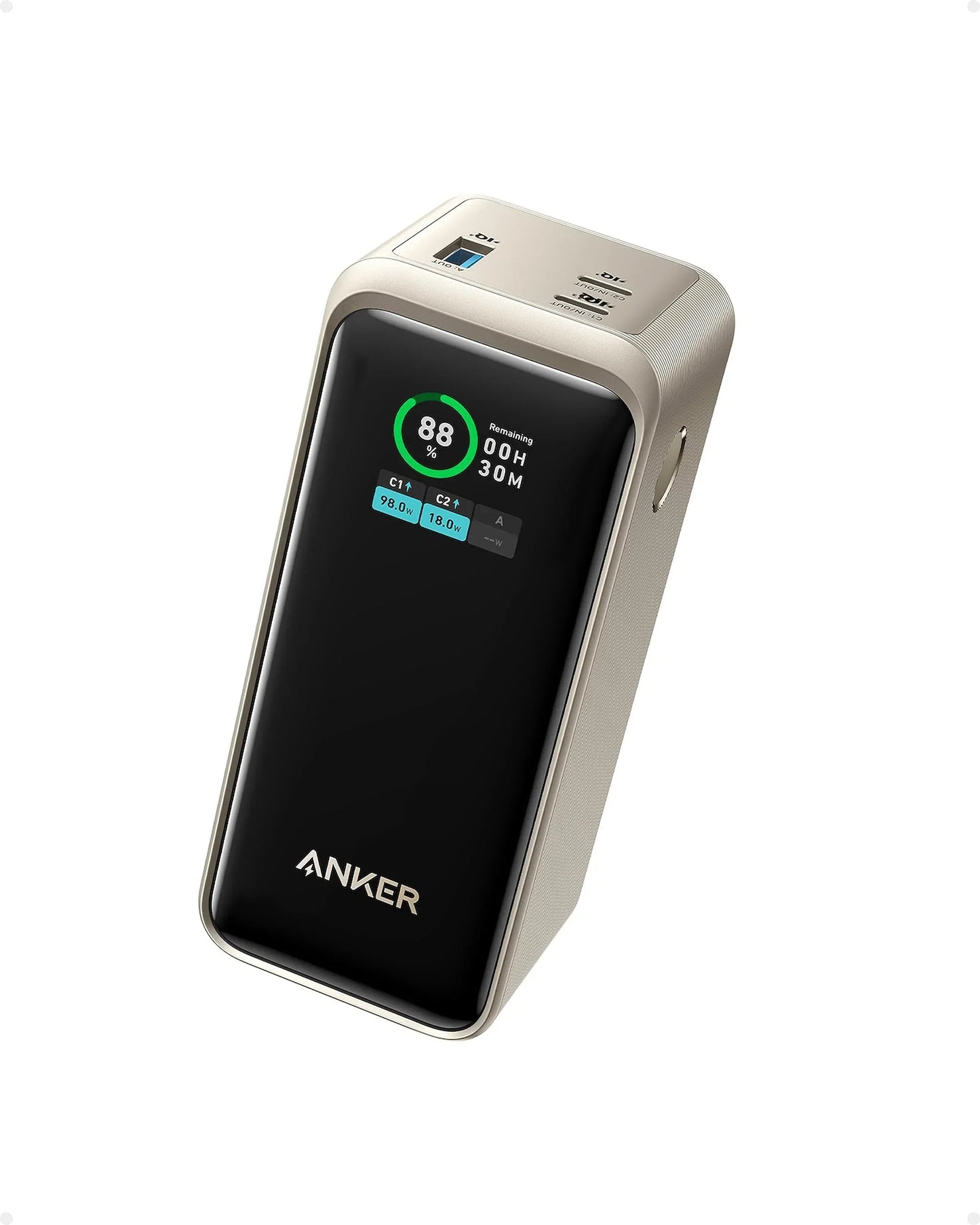 Anker Prime 200W Power Bank Fast Charging & Smart Display - Golden