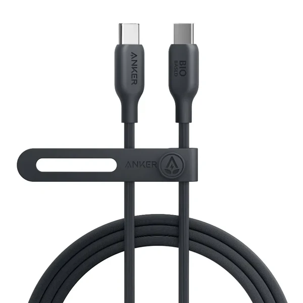 كابل Anker 544 USB-C إلى USB-C بطول 3 أقدام - سلك شحن سريع قائم على المواد الحيوية بقوة 240 واط لأجهزة الكمبيوتر المحمولة والأجهزة اللوحية والهواتف