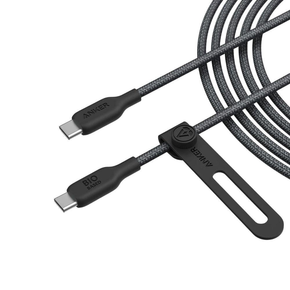 كابل Anker 544 USB-C إلى USB-C بطول 3 أقدام - سلك شحن سريع قائم على المواد الحيوية بقوة 240 واط لأجهزة الكمبيوتر المحمولة والأجهزة اللوحية والهواتف