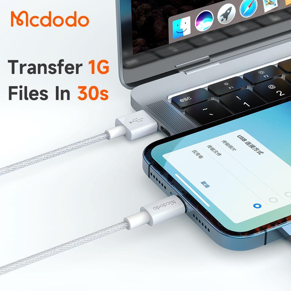 Mcdodo 1.2M iPhone Cable Shock Resistant Durable - White