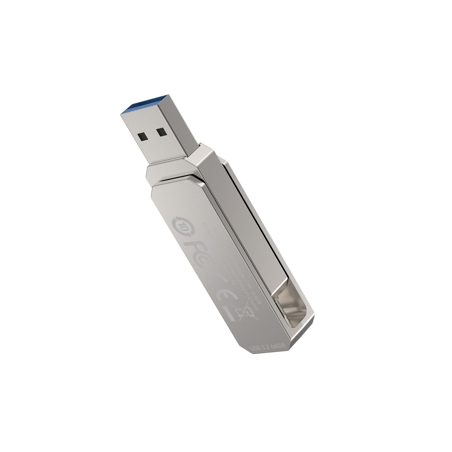 محرك أقراص فلاش WIWU Infinite 2 في 1 USB 3.2 سعة 64 جيجابايت سريع ومتعدد الاستخدامات - فضي