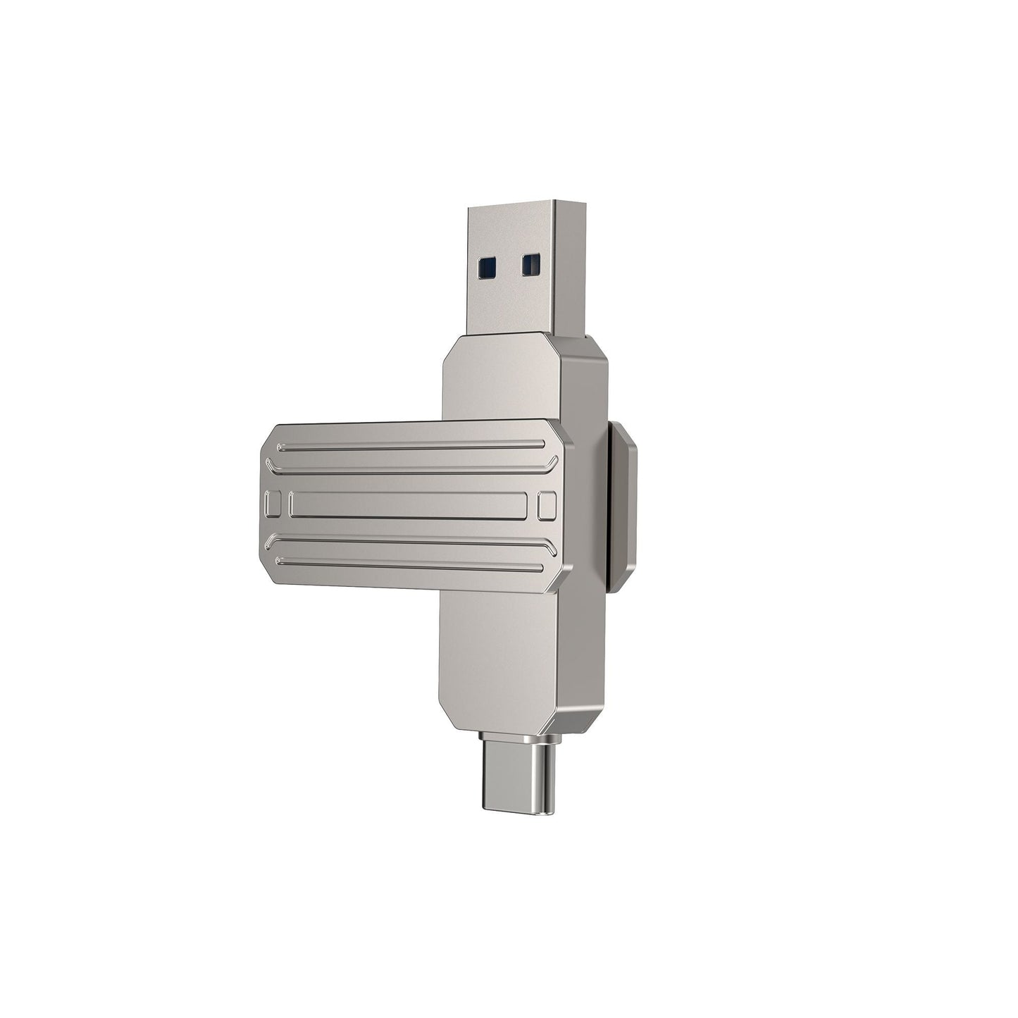 محرك أقراص فلاش WIWU Infinite 2 في 1 USB 3.2 سعة 64 جيجابايت سريع ومتعدد الاستخدامات - فضي