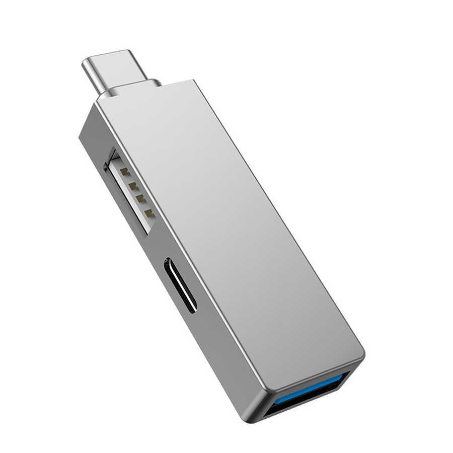 Wiwu Alpha T02 Pro 3 في 1 موزع USB من النوع C مع منفذ PD