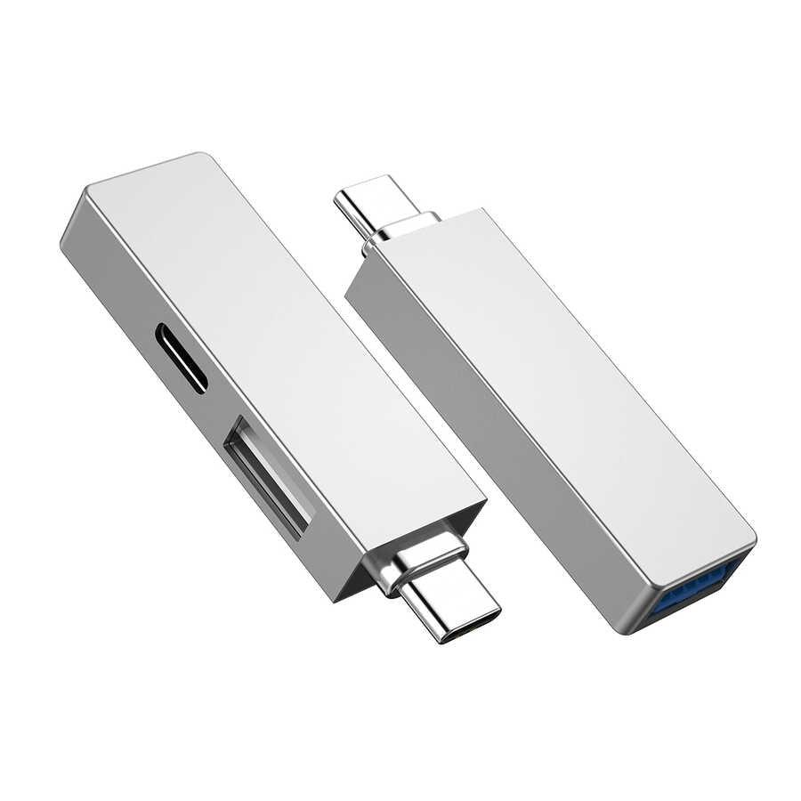 Wiwu Alpha T02 Pro 3 في 1 موزع USB من النوع C مع منفذ PD