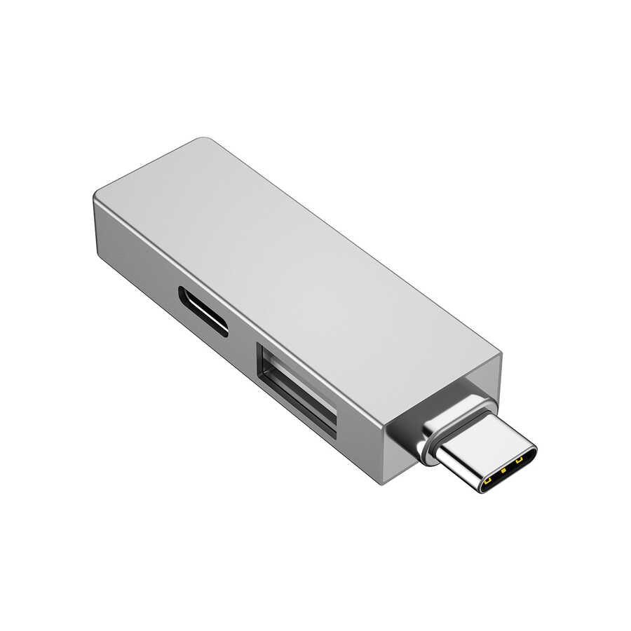 Wiwu Alpha T02 Pro 3 في 1 موزع USB من النوع C مع منفذ PD