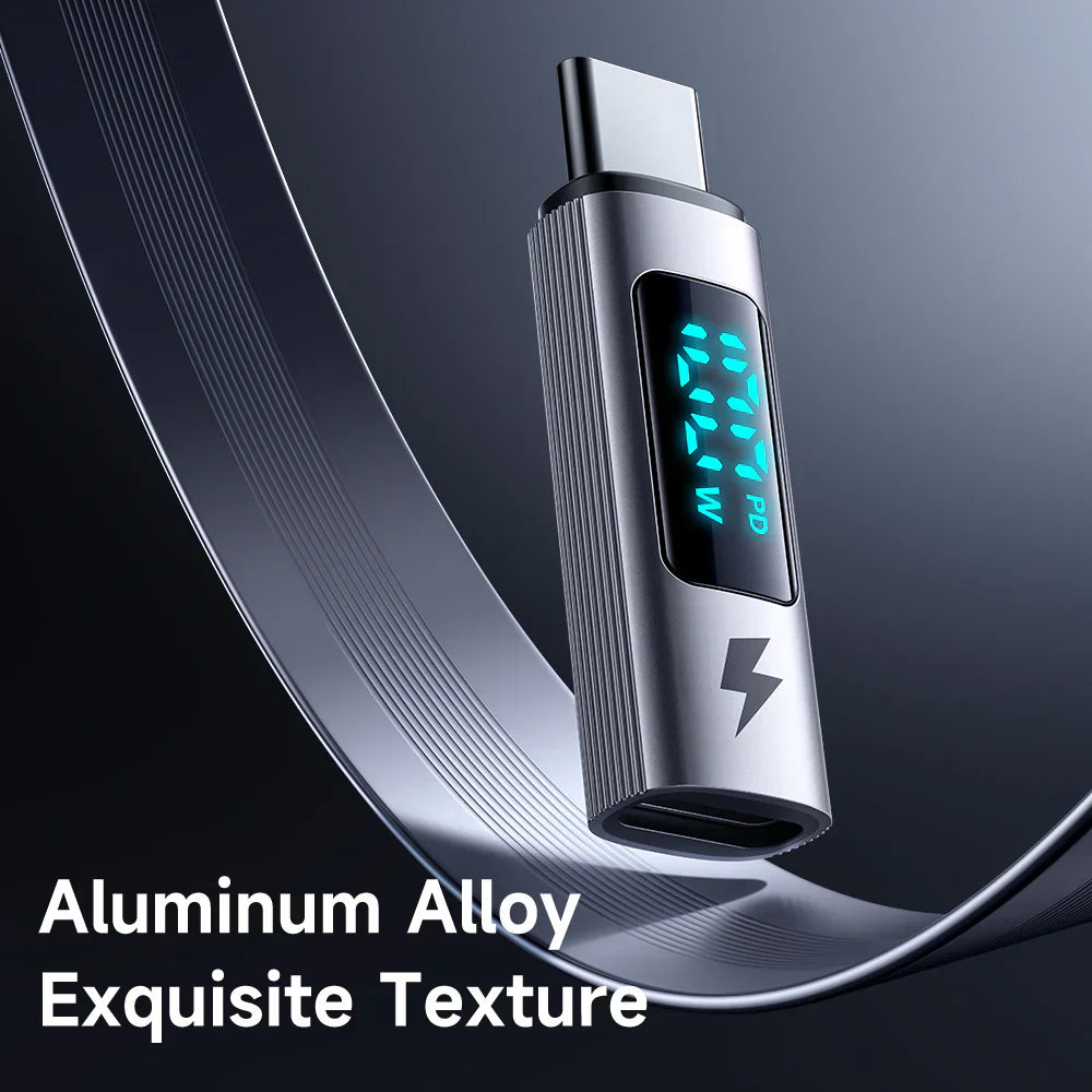 كابل USB-C من ماكدودو مع شاشة عرض وشحن سريع بقوة 100 وات - أسود
