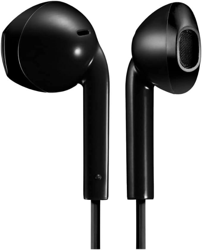 سماعات أذن JVC صغيرة الحجم ومريحة مع جهاز تحكم عن بعد بزر واحد، ومقاومة للعرق (IPX2)، وكابل بطول 1.0 متر - أسود