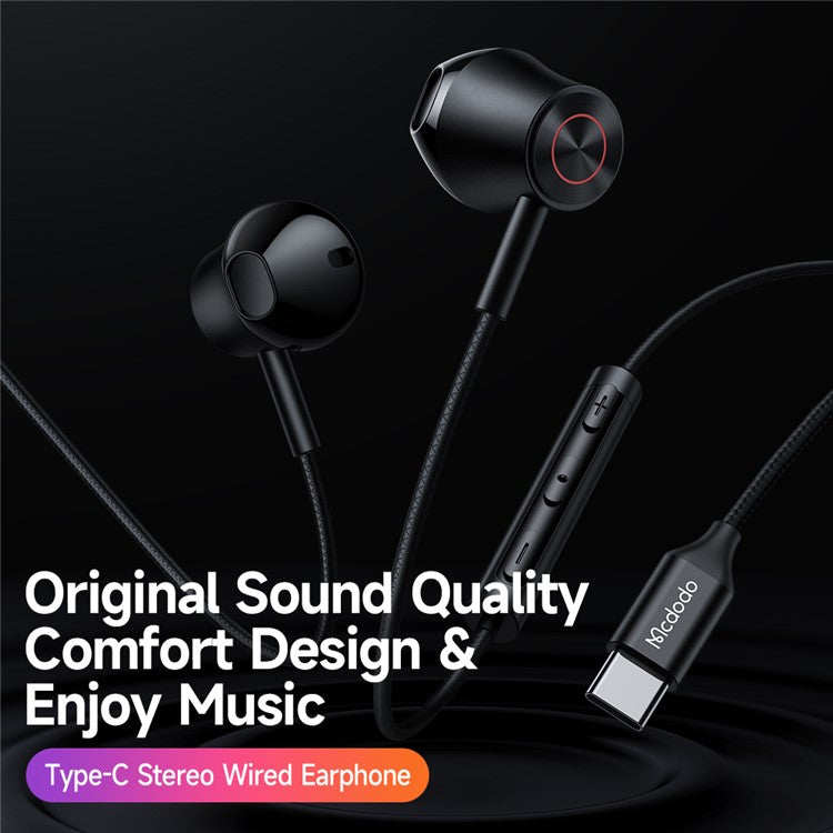 Mcdodo Type C Stereo Wired Earphones with HD Call Microphone