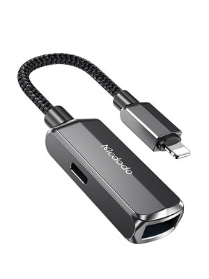 محول ماكدودو لايتنينج ٢ في ١ - USB-A ٣.٠ + منافذ لايتنينج