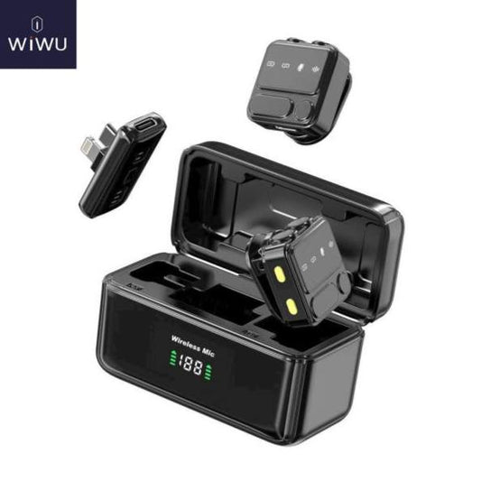 ميكروفون WiWU WM005 Bluetooth Lavalier مع قابس Type-C وiOS