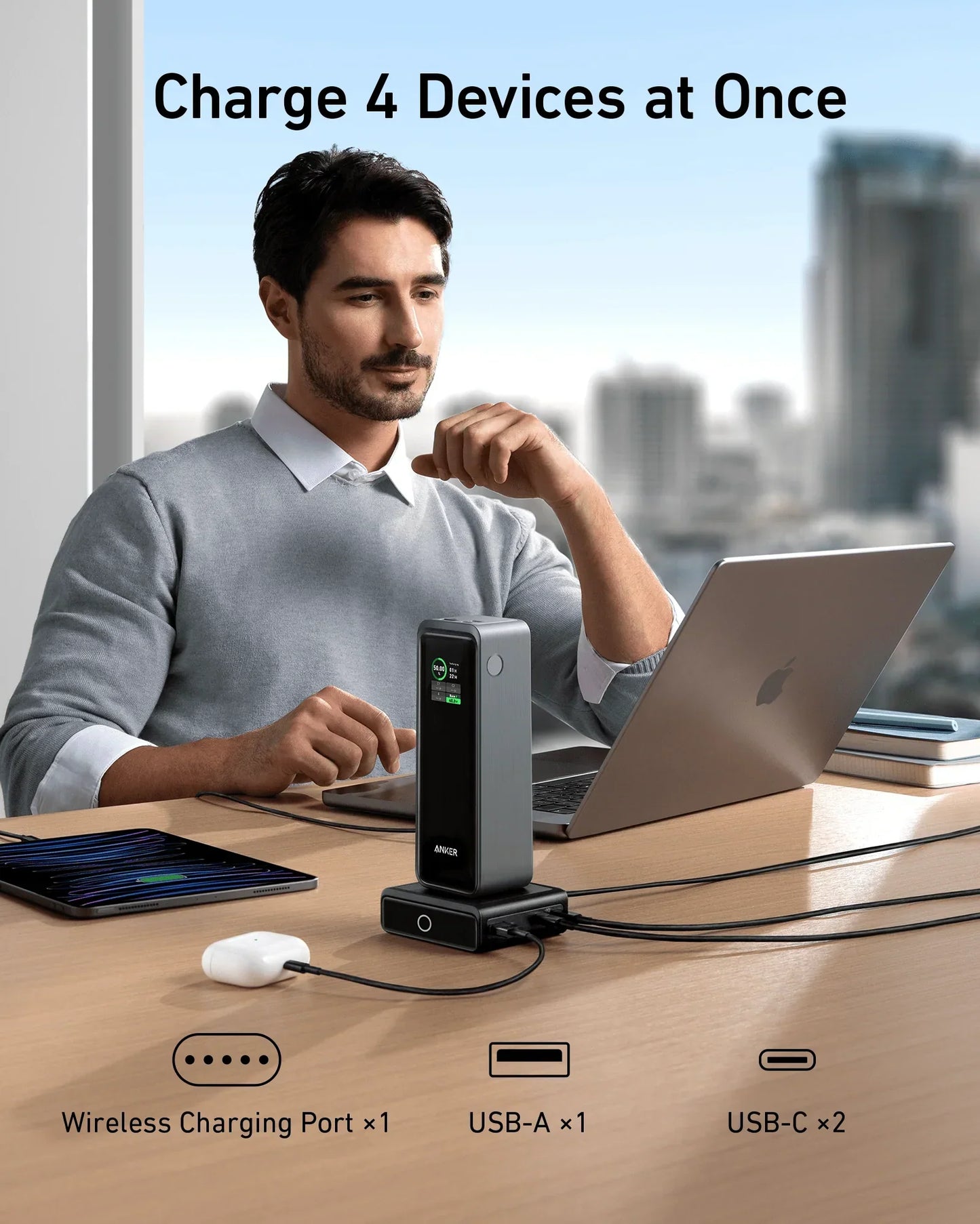 قاعدة شحن Anker 100 واط - قاعدة شحن لاسلكية سريعة
