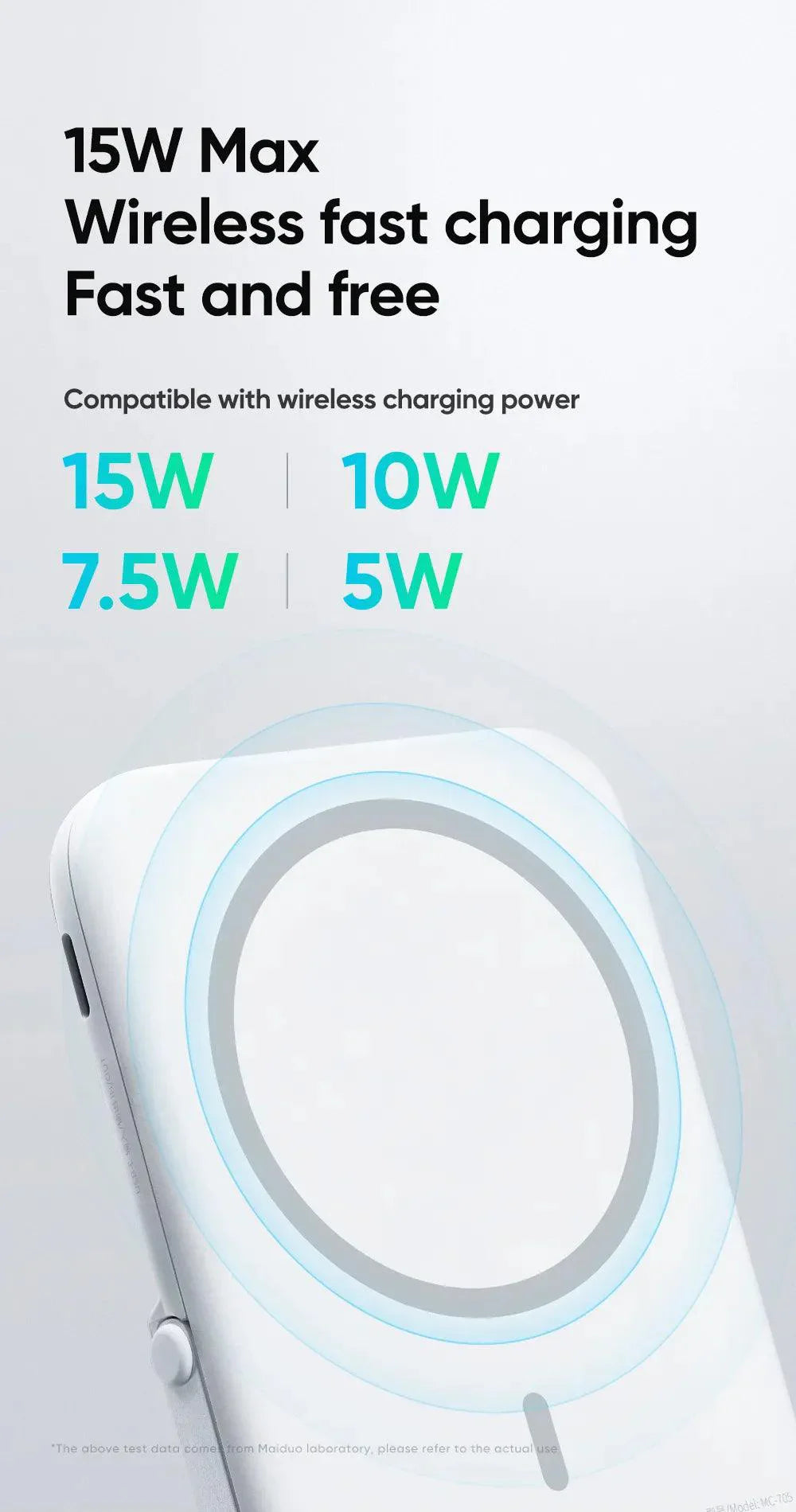 Mcdodo 5000mAh Magnetic Power Bank Wireless - White & Gray