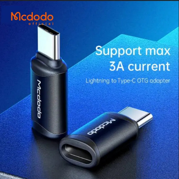 McDodo Lightning to Type C Adapter Fast Charging & Data Transfer - Black