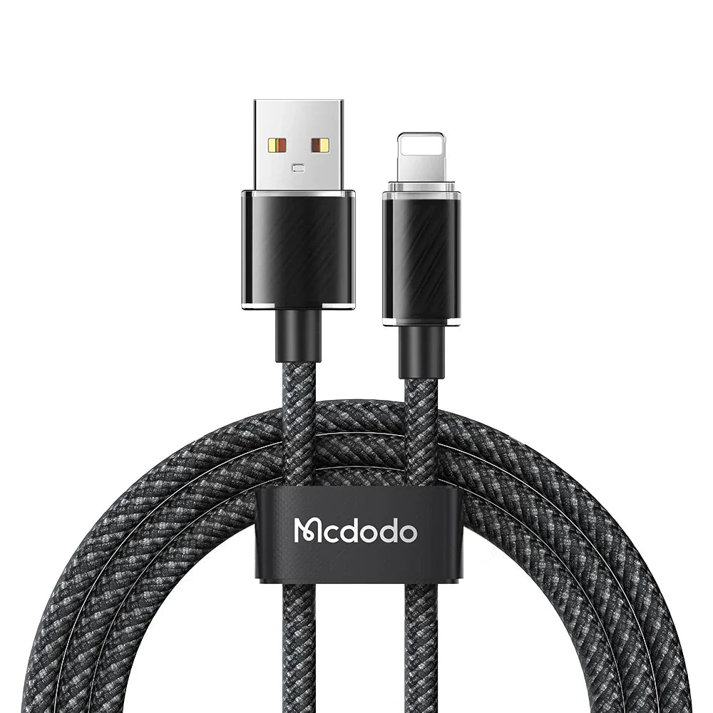 Mcdodo 1.2M Lightning Data Cable   Dichromatic Series - Black