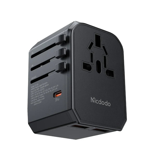 Mcdodo 33W PD Fast Charging Universal Travel Adapter for Devices - Black