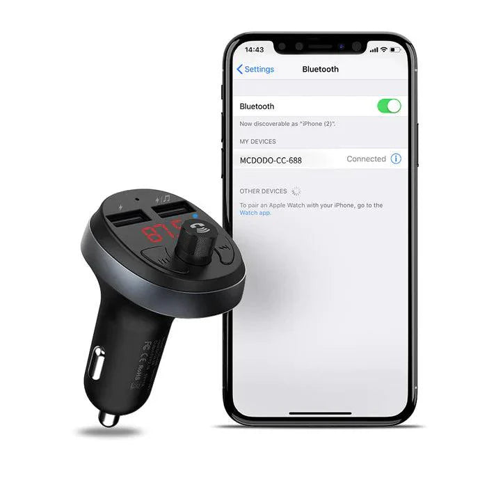 Mcdodo Bluetooth FM Transmitter Car Charger 5V 3A Fast Charge