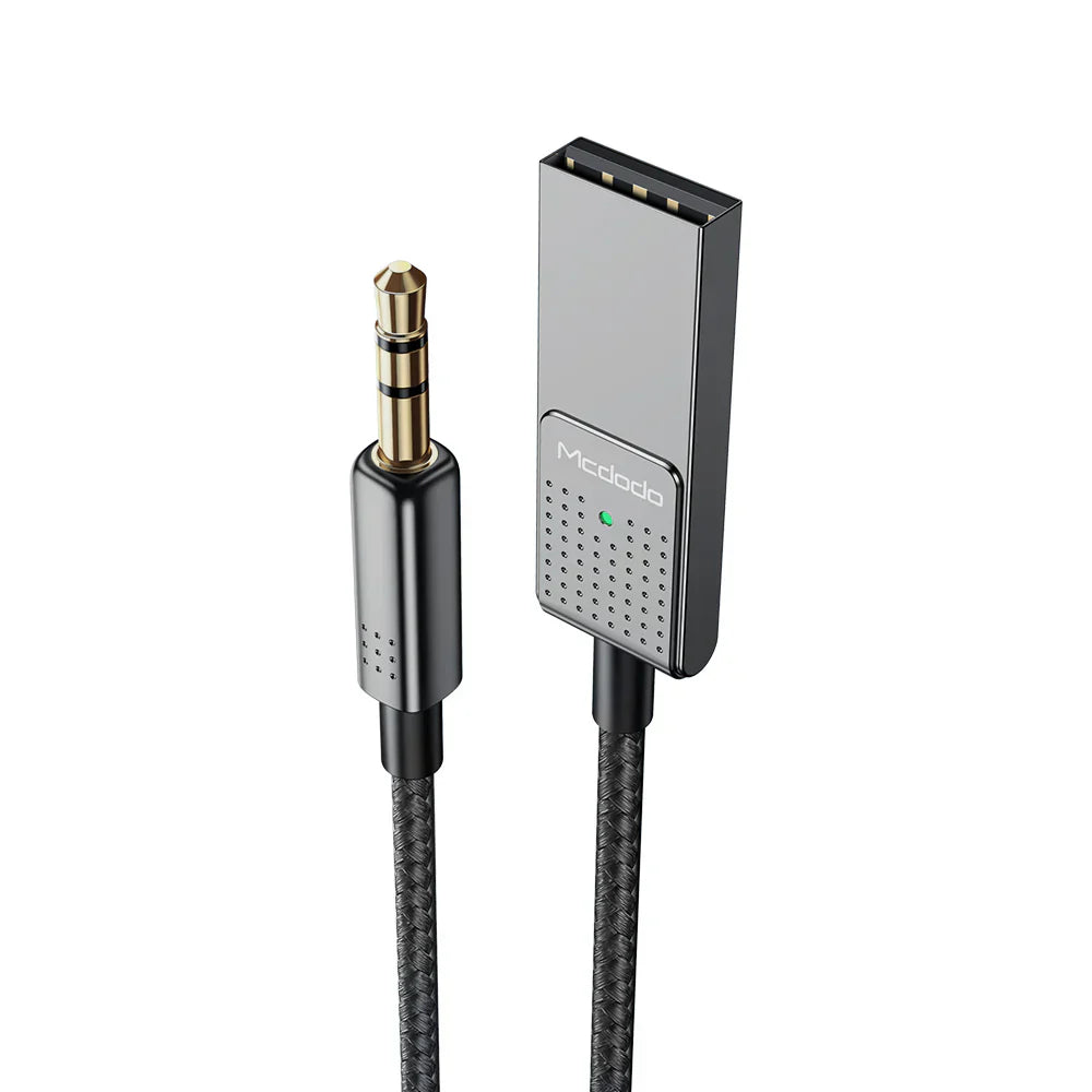 Mcdodo USB to 3.5mm AUX Jack Audio Cable with Bluetooth 5.1 - Dark Grey