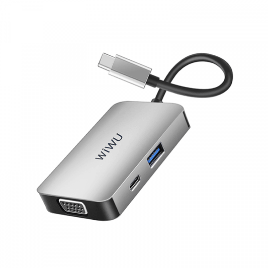 موزع WIWU ALPHA 5 في 1 USB-C A513HVP - رمادي