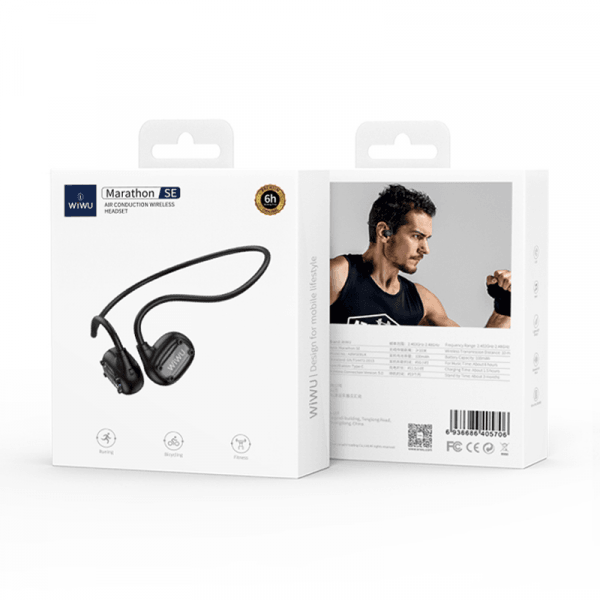 WIWU MARATHON SE AIR CONDUCTION WIRELESS HEADSET - BLACK