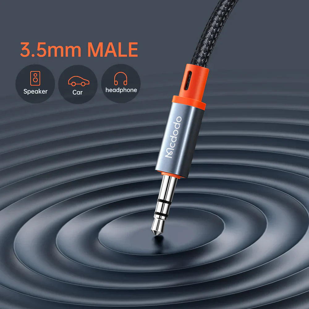 Mcdodo USB Type C to 3.5mm AUX Jack Coil Cable 1.8m - Black