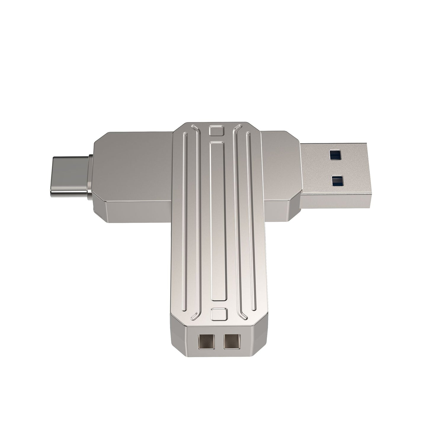 محرك أقراص فلاش WIWU Infinite 2 في 1 USB 3.2 سعة 64 جيجابايت سريع ومتعدد الاستخدامات - فضي