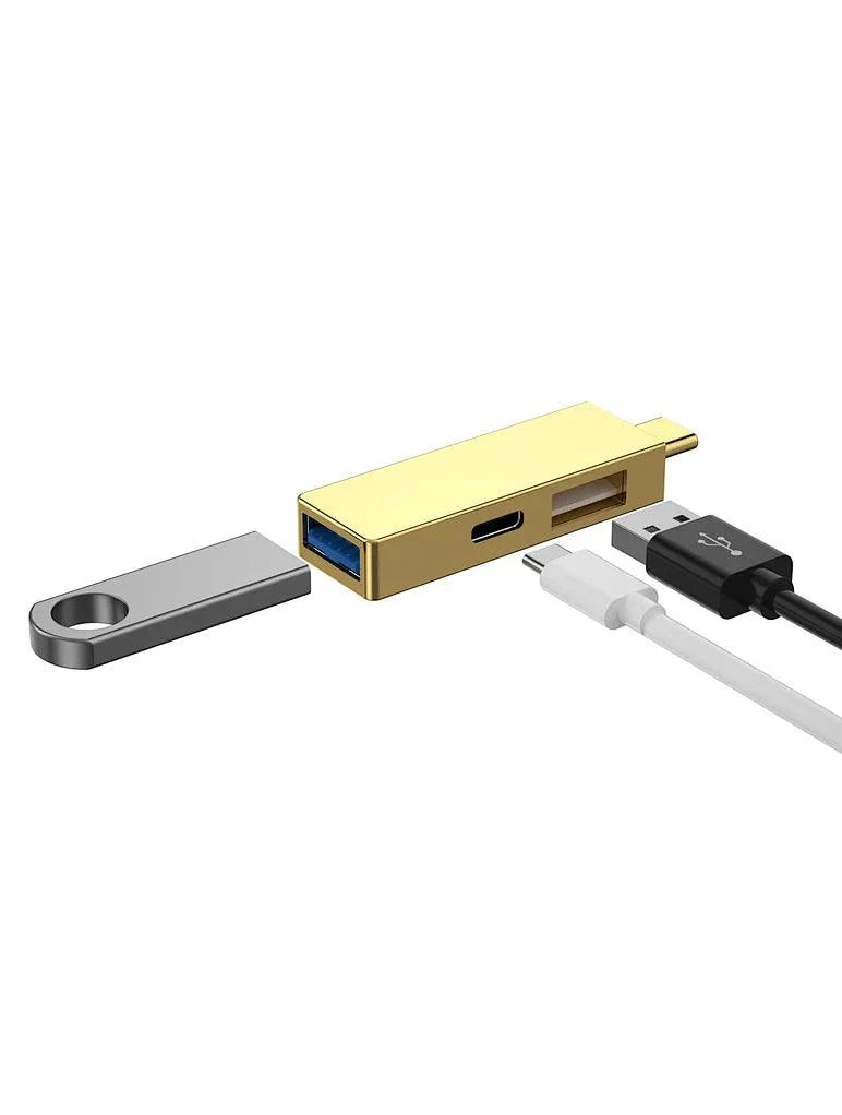 Wiwu Alpha T02 Pro 3 in 1 Type-C Hub Usb Coupler with PD Port